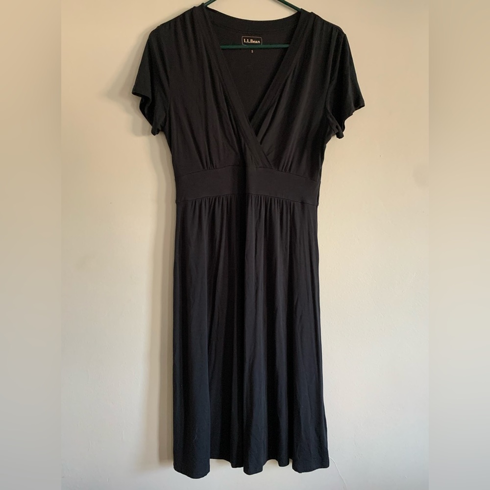 L.L. Bean Black Summer Knit Dress
